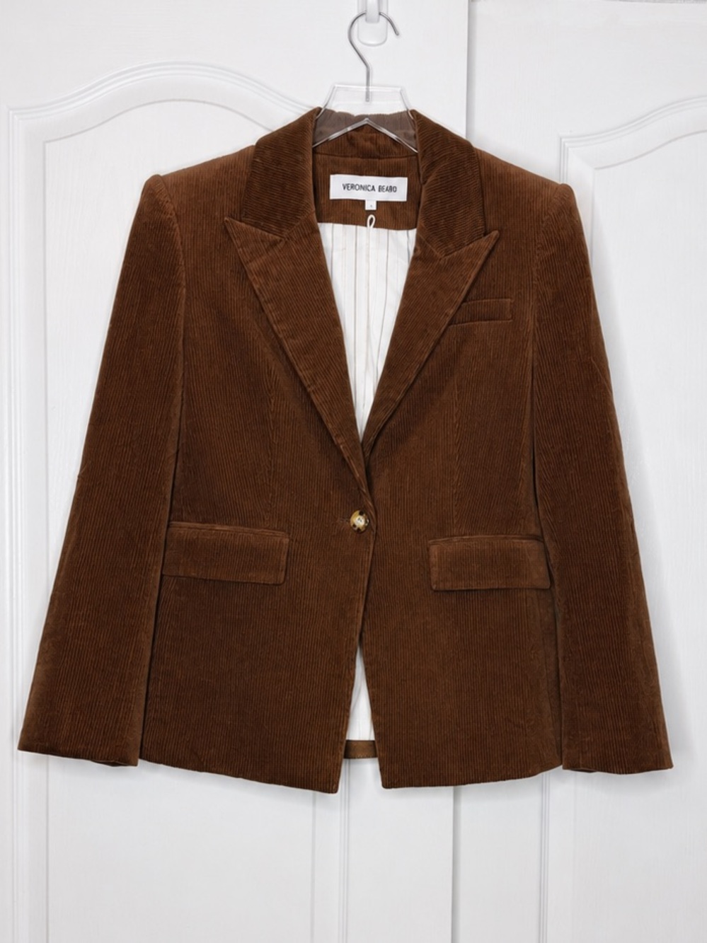 Veronica Beard Reagan Corduroy Dickey Blazer Brown Size 6 Dark Cocoa - Picture 5 of 16